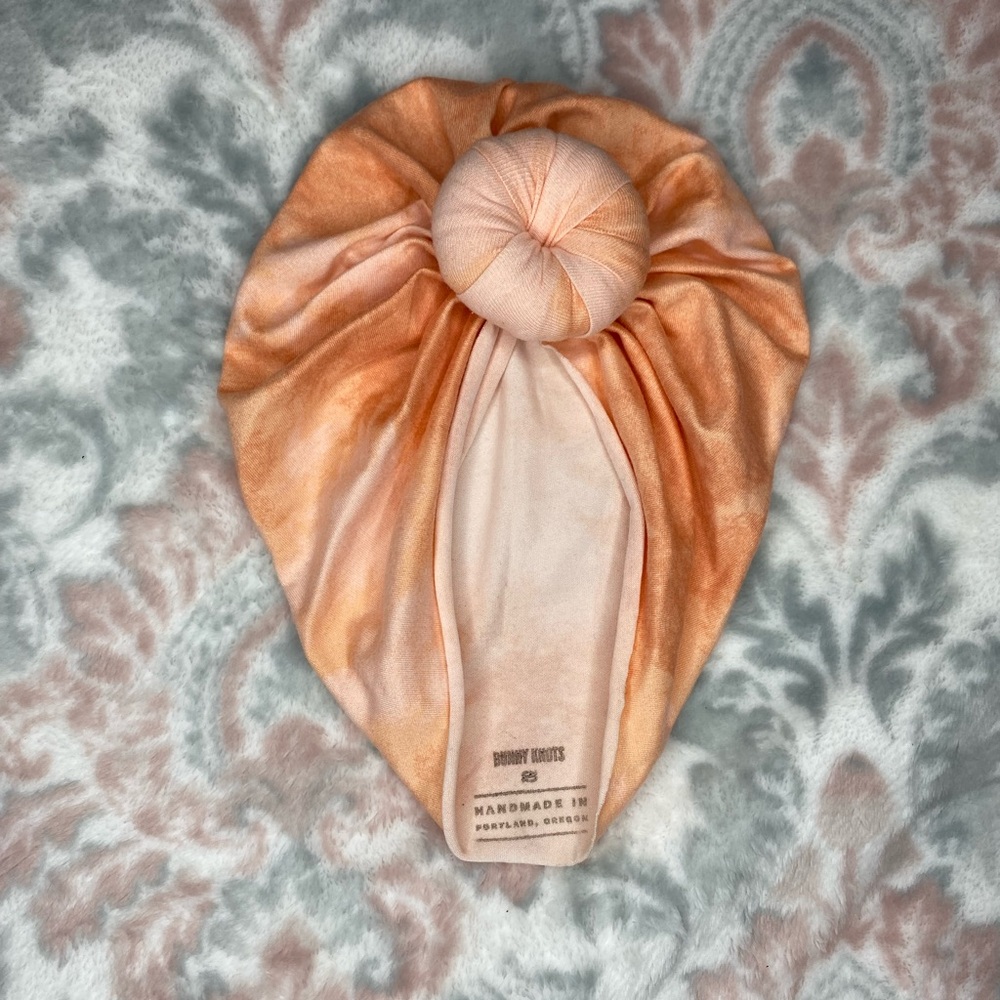 Peach tie-dye kids Turban